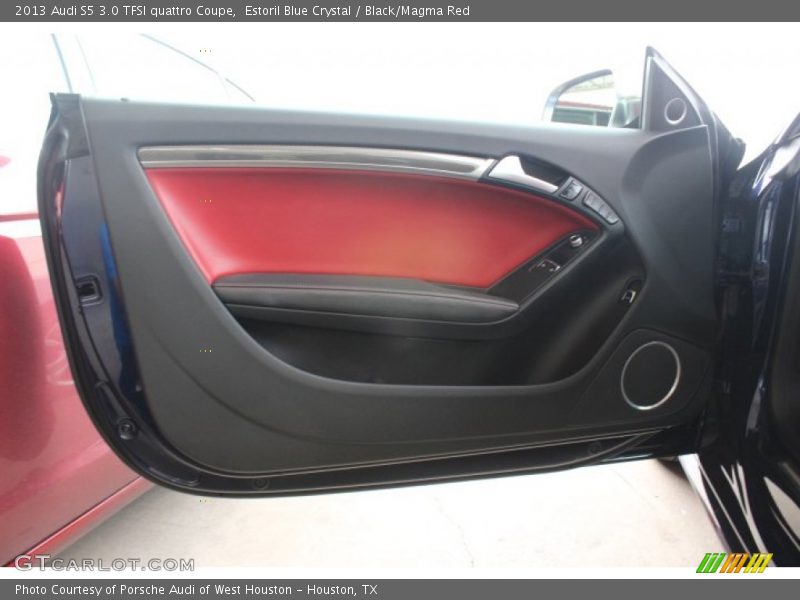 Estoril Blue Crystal / Black/Magma Red 2013 Audi S5 3.0 TFSI quattro Coupe