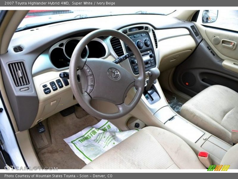 Super White / Ivory Beige 2007 Toyota Highlander Hybrid 4WD