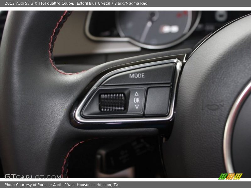 Estoril Blue Crystal / Black/Magma Red 2013 Audi S5 3.0 TFSI quattro Coupe
