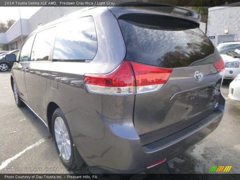 Predawn Gray Mica / Light Gray 2014 Toyota Sienna XLE AWD