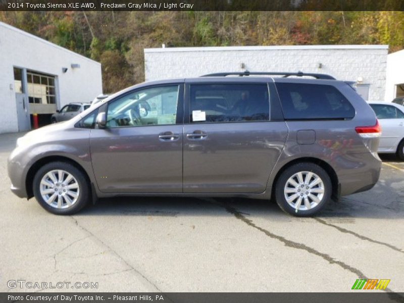 Predawn Gray Mica / Light Gray 2014 Toyota Sienna XLE AWD