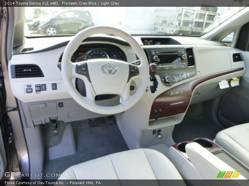 Predawn Gray Mica / Light Gray 2014 Toyota Sienna XLE AWD