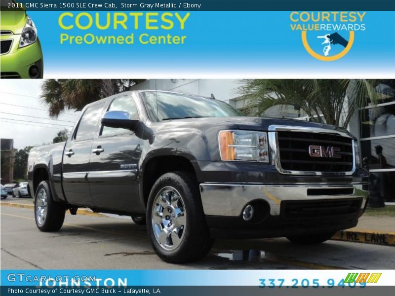 Storm Gray Metallic / Ebony 2011 GMC Sierra 1500 SLE Crew Cab
