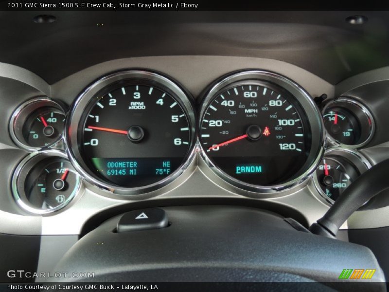 Storm Gray Metallic / Ebony 2011 GMC Sierra 1500 SLE Crew Cab