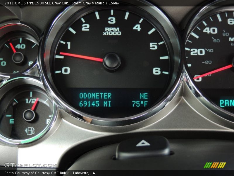 Storm Gray Metallic / Ebony 2011 GMC Sierra 1500 SLE Crew Cab