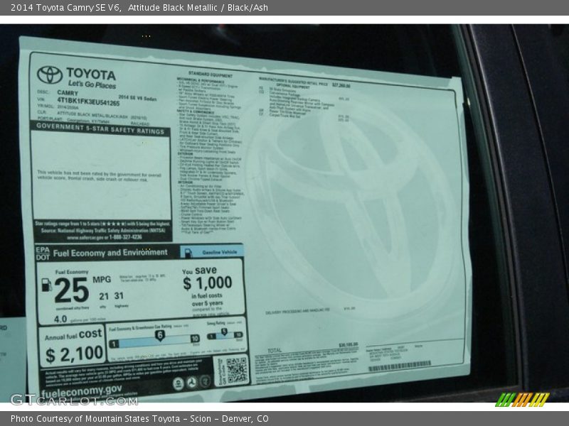 Attitude Black Metallic / Black/Ash 2014 Toyota Camry SE V6