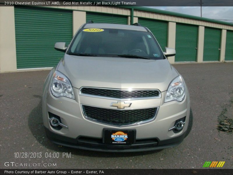 Gold Mist Metallic / Jet Black/Light Titanium 2010 Chevrolet Equinox LT AWD