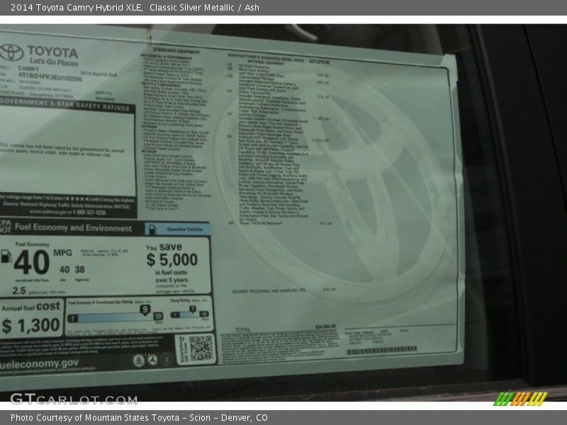 Classic Silver Metallic / Ash 2014 Toyota Camry Hybrid XLE