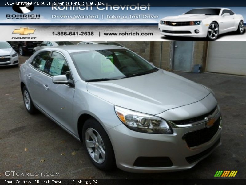 Silver Ice Metallic / Jet Black 2014 Chevrolet Malibu LT