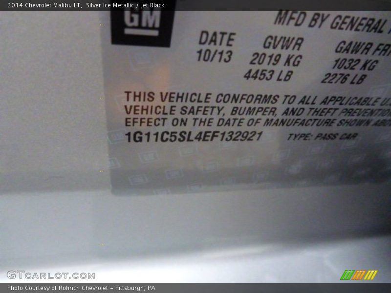 Silver Ice Metallic / Jet Black 2014 Chevrolet Malibu LT