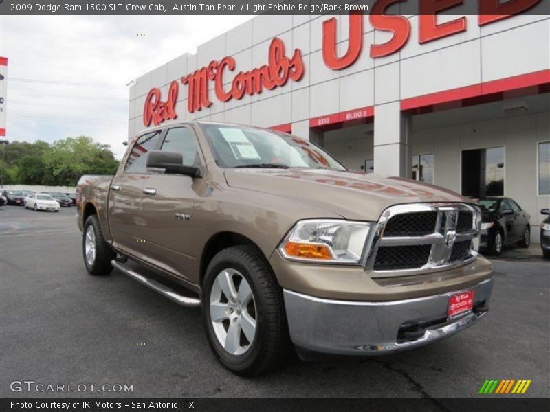 Austin Tan Pearl / Light Pebble Beige/Bark Brown 2009 Dodge Ram 1500 SLT Crew Cab