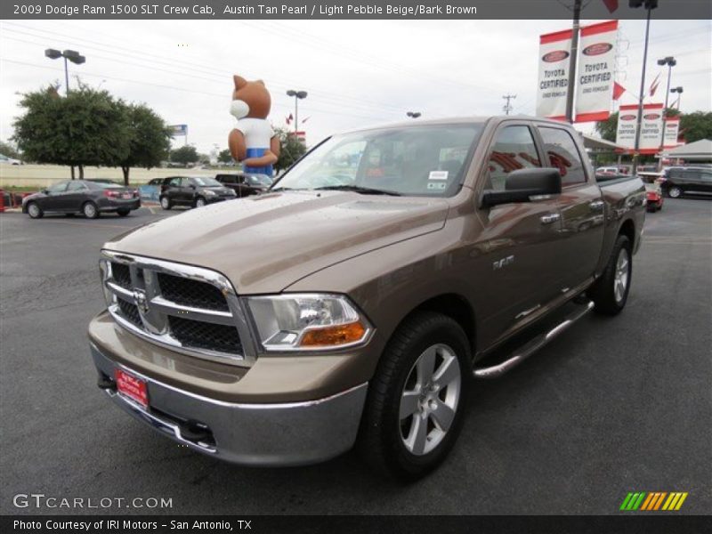 Austin Tan Pearl / Light Pebble Beige/Bark Brown 2009 Dodge Ram 1500 SLT Crew Cab