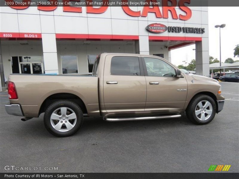 Austin Tan Pearl / Light Pebble Beige/Bark Brown 2009 Dodge Ram 1500 SLT Crew Cab