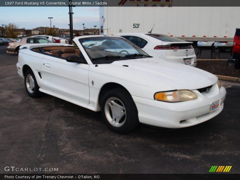 Crystal White / Saddle 1997 Ford Mustang V6 Convertible