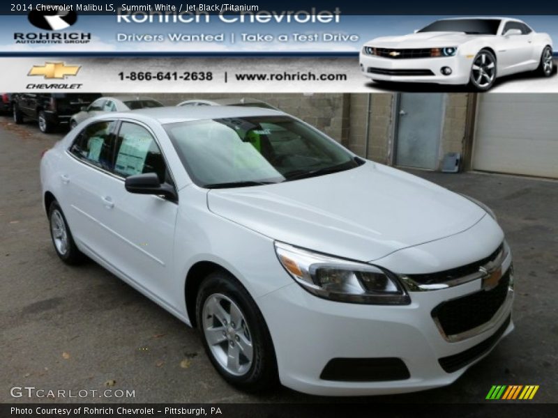 Summit White / Jet Black/Titanium 2014 Chevrolet Malibu LS
