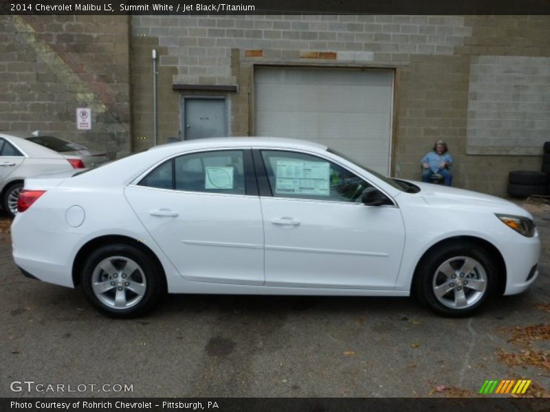 Summit White / Jet Black/Titanium 2014 Chevrolet Malibu LS