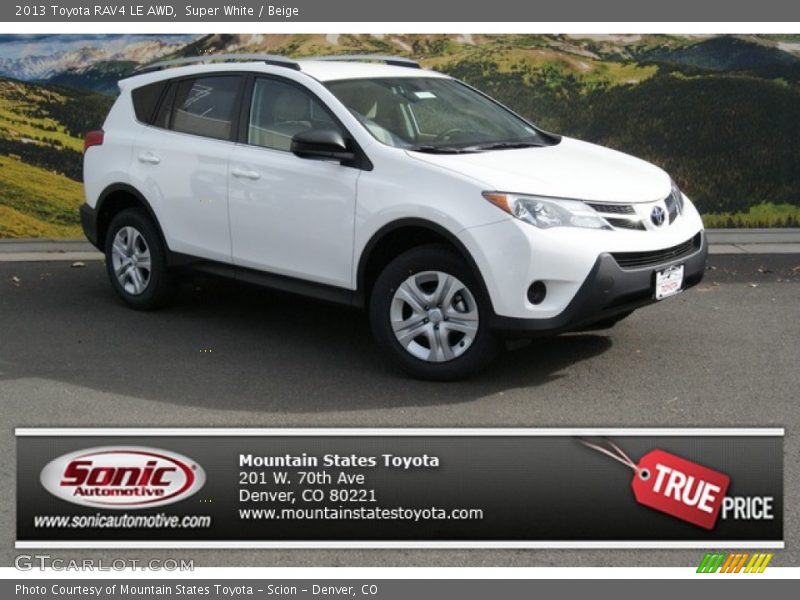 Super White / Beige 2013 Toyota RAV4 LE AWD