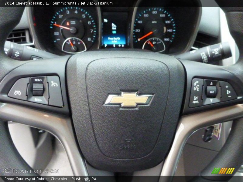 Summit White / Jet Black/Titanium 2014 Chevrolet Malibu LS
