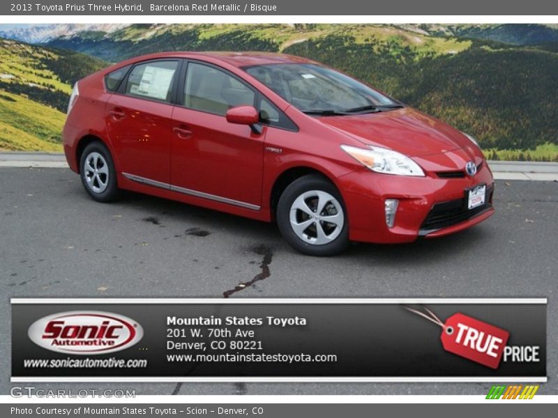 Barcelona Red Metallic / Bisque 2013 Toyota Prius Three Hybrid