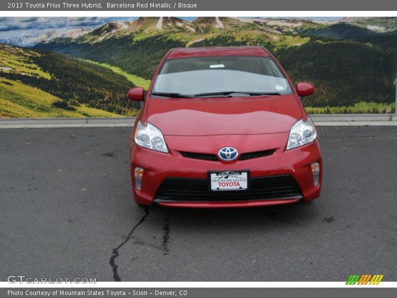 Barcelona Red Metallic / Bisque 2013 Toyota Prius Three Hybrid