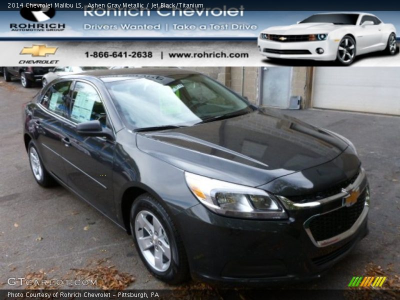 Ashen Gray Metallic / Jet Black/Titanium 2014 Chevrolet Malibu LS