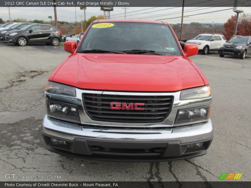 Red Orange Metallic / Ebony 2012 GMC Canyon SLE Crew Cab 4x4