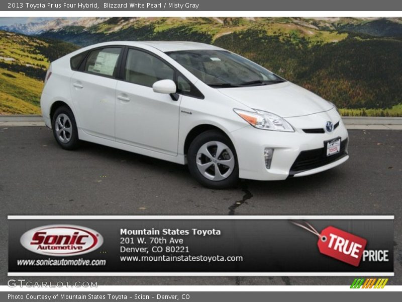 Blizzard White Pearl / Misty Gray 2013 Toyota Prius Four Hybrid