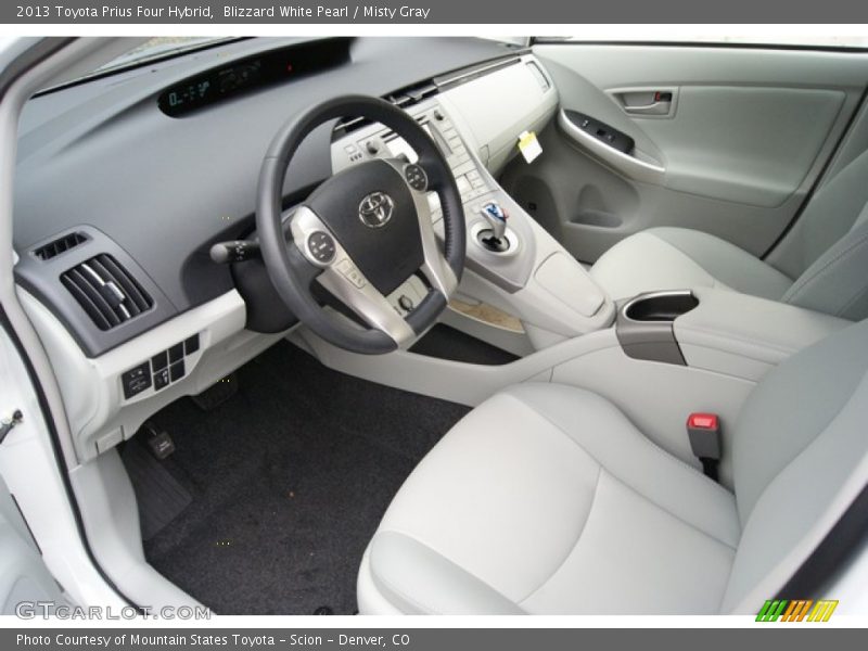 Blizzard White Pearl / Misty Gray 2013 Toyota Prius Four Hybrid