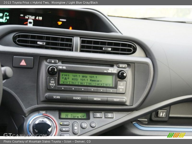 Moonglow / Light Blue Gray/Black 2013 Toyota Prius c Hybrid Two