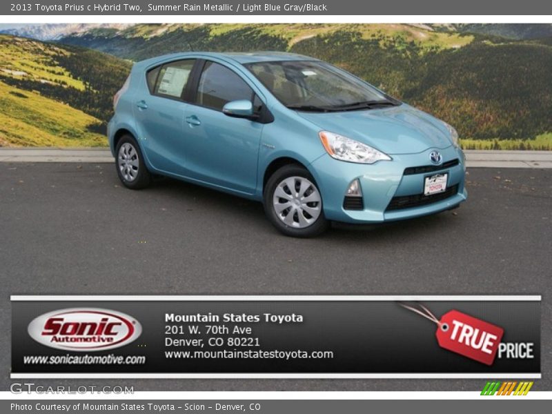 Summer Rain Metallic / Light Blue Gray/Black 2013 Toyota Prius c Hybrid Two