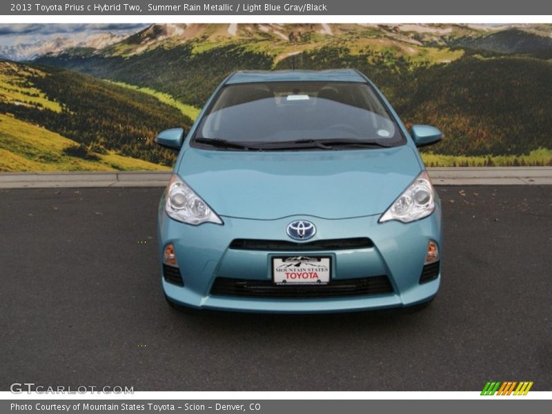 Summer Rain Metallic / Light Blue Gray/Black 2013 Toyota Prius c Hybrid Two