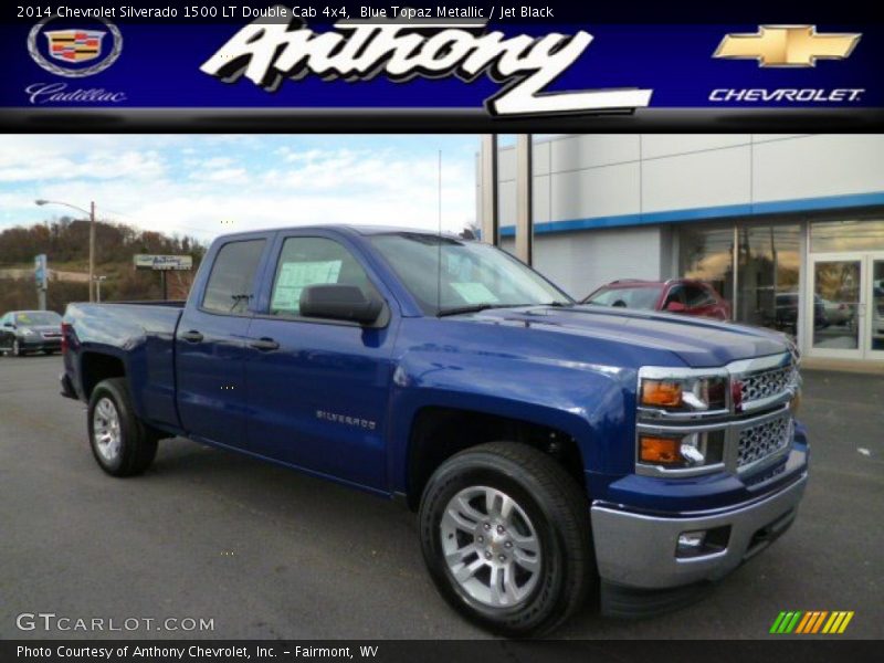 Blue Topaz Metallic / Jet Black 2014 Chevrolet Silverado 1500 LT Double Cab 4x4