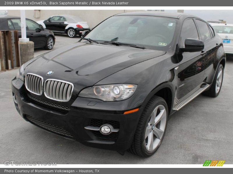 Black Sapphire Metallic / Black Nevada Leather 2009 BMW X6 xDrive50i