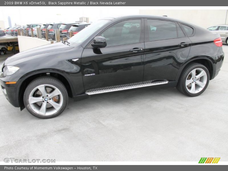 Black Sapphire Metallic / Black Nevada Leather 2009 BMW X6 xDrive50i