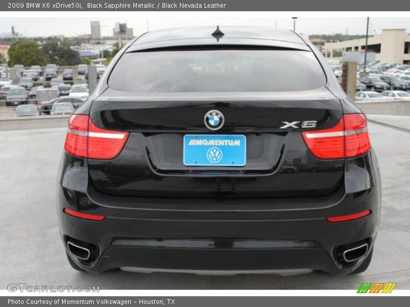 Black Sapphire Metallic / Black Nevada Leather 2009 BMW X6 xDrive50i