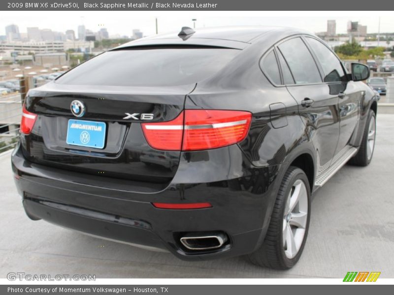 Black Sapphire Metallic / Black Nevada Leather 2009 BMW X6 xDrive50i