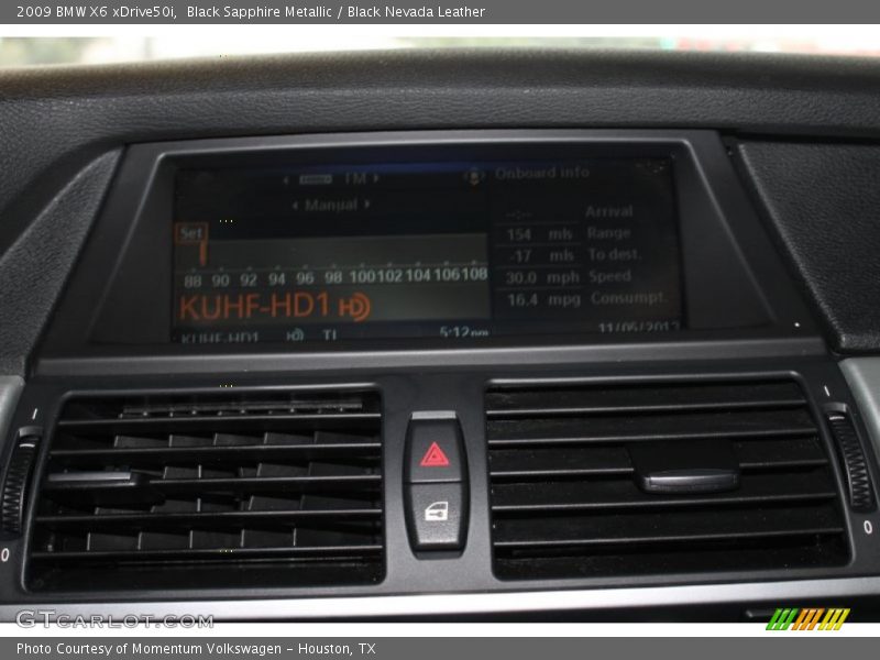 Black Sapphire Metallic / Black Nevada Leather 2009 BMW X6 xDrive50i