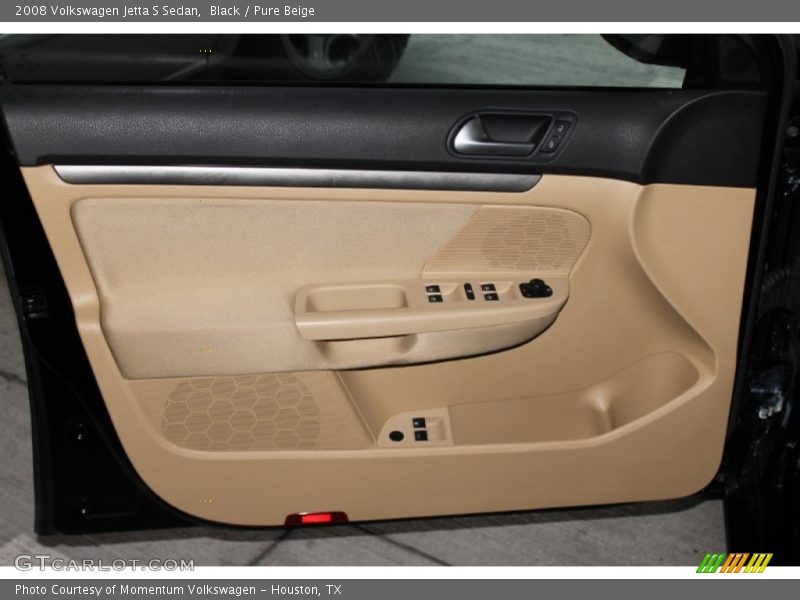 Black / Pure Beige 2008 Volkswagen Jetta S Sedan