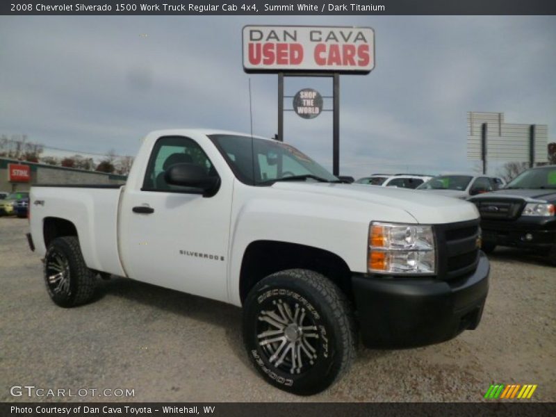 Summit White / Dark Titanium 2008 Chevrolet Silverado 1500 Work Truck Regular Cab 4x4