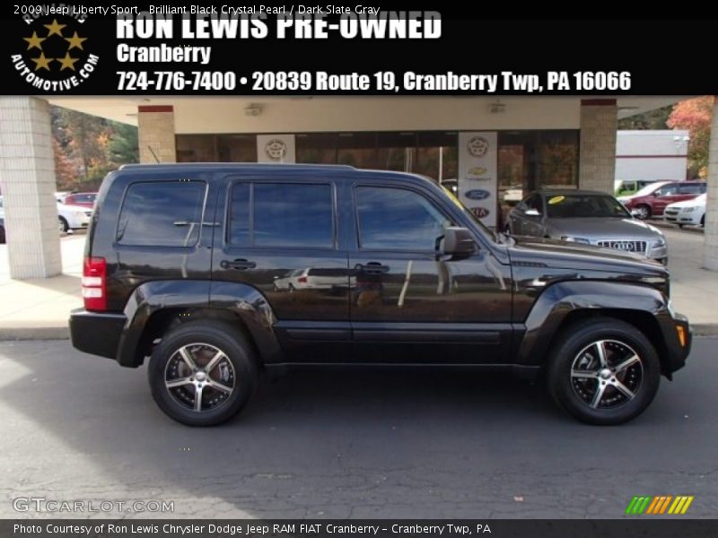 Brilliant Black Crystal Pearl / Dark Slate Gray 2009 Jeep Liberty Sport