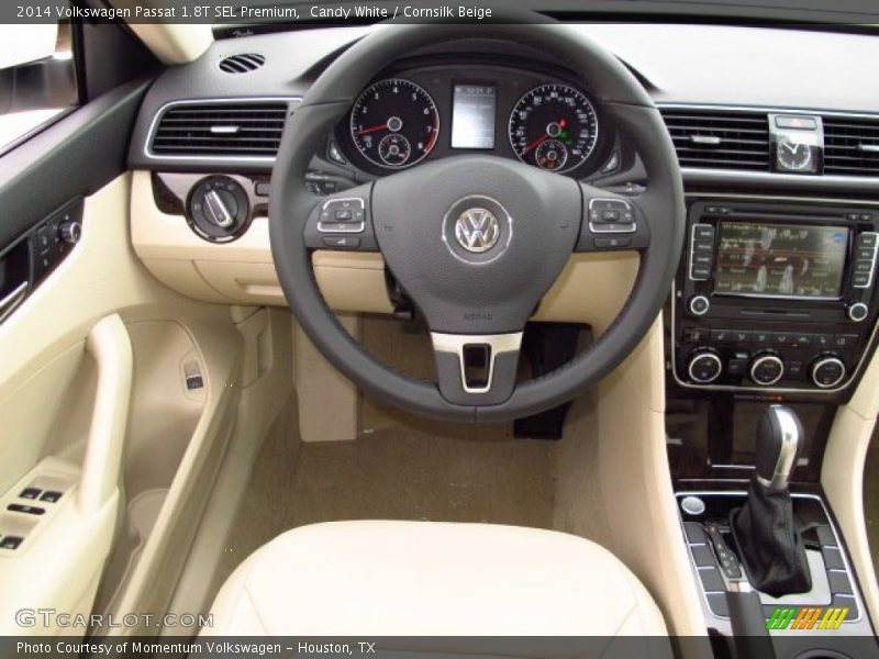 Candy White / Cornsilk Beige 2014 Volkswagen Passat 1.8T SEL Premium