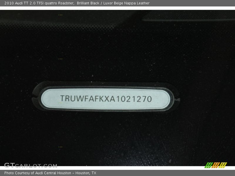 Brilliant Black / Luxor Beige Nappa Leather 2010 Audi TT 2.0 TFSI quattro Roadster