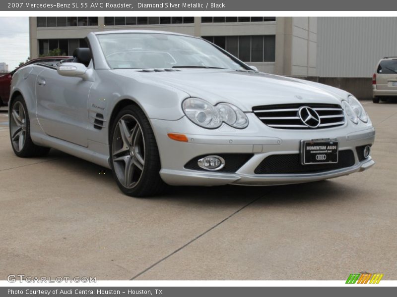 Diamond Silver Metallic / Black 2007 Mercedes-Benz SL 55 AMG Roadster