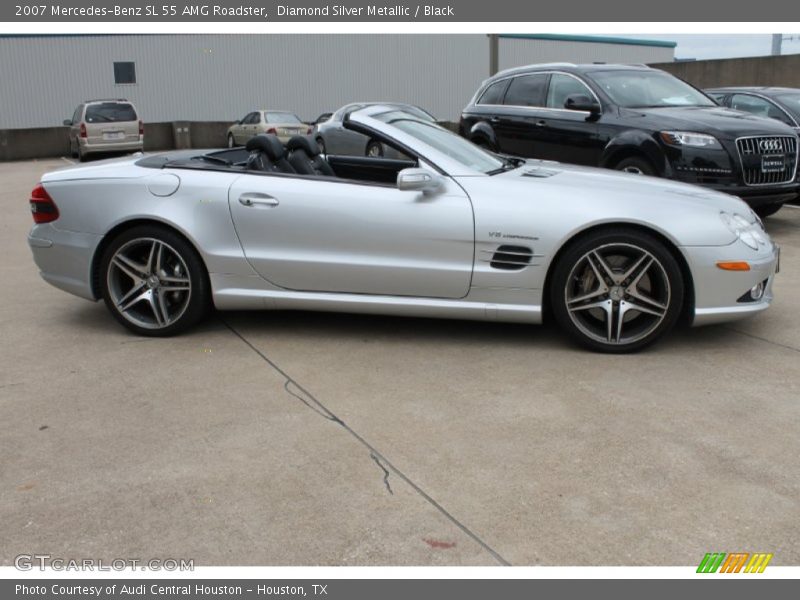 Diamond Silver Metallic / Black 2007 Mercedes-Benz SL 55 AMG Roadster