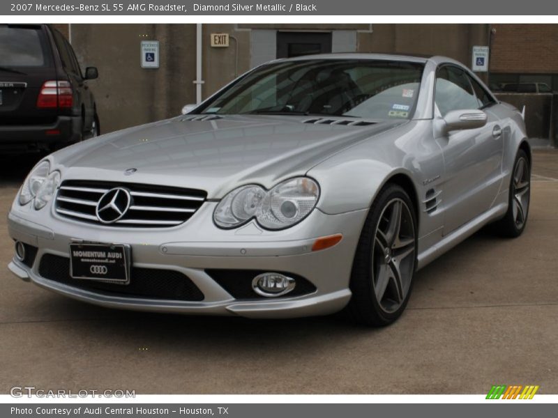 Diamond Silver Metallic / Black 2007 Mercedes-Benz SL 55 AMG Roadster