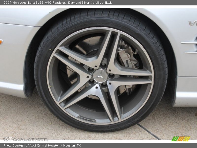 Diamond Silver Metallic / Black 2007 Mercedes-Benz SL 55 AMG Roadster