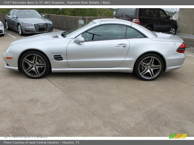 Diamond Silver Metallic / Black 2007 Mercedes-Benz SL 55 AMG Roadster