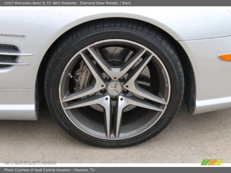 Diamond Silver Metallic / Black 2007 Mercedes-Benz SL 55 AMG Roadster