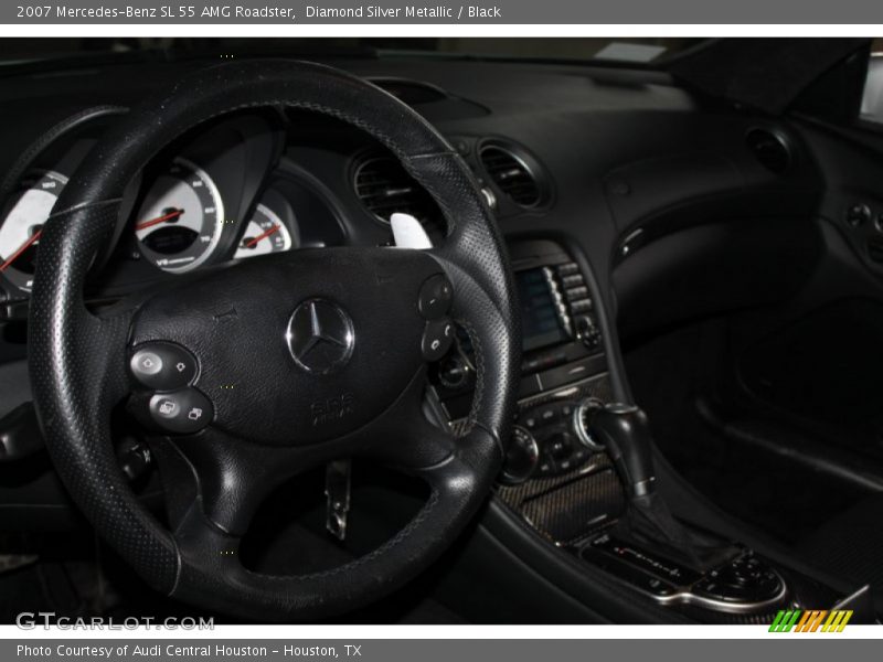 Diamond Silver Metallic / Black 2007 Mercedes-Benz SL 55 AMG Roadster