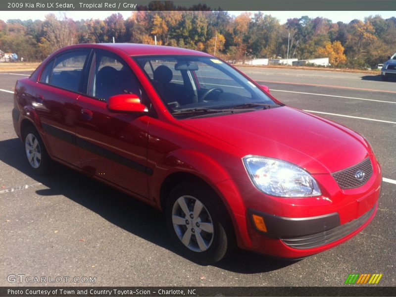 Tropical Red / Gray 2009 Kia Rio LX Sedan